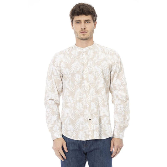 Cream Cotton Long Sleeve T-Shirt