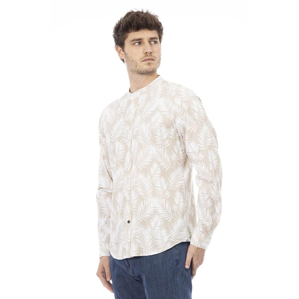 Cream Cotton Long Sleeve T-Shirt