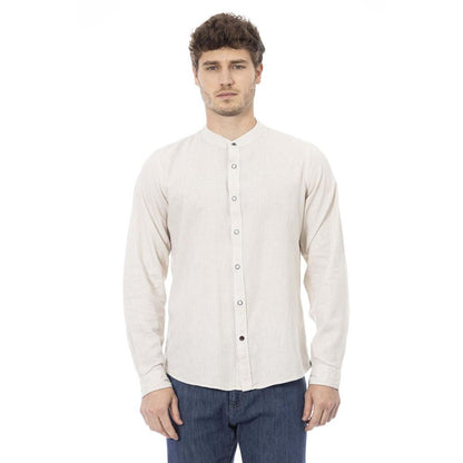 White Rayon Long Sleeve T-Shirt