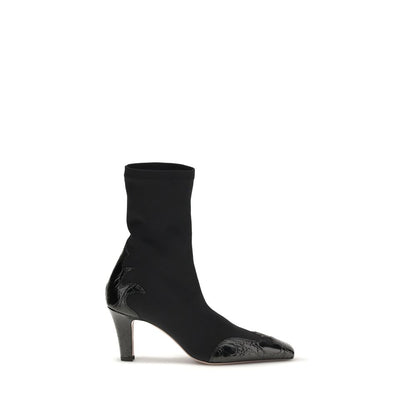 Black Calf Leather Bos Taurus Ankle Boots
