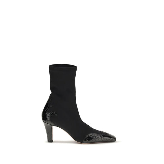 Black Calf Leather Bos Taurus Ankle Boots