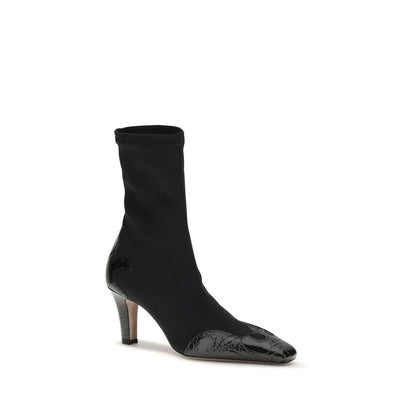 Black Calf Leather Bos Taurus Ankle Boots