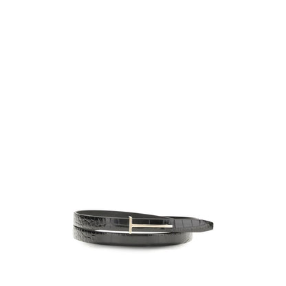 Black Leather Thin Belt