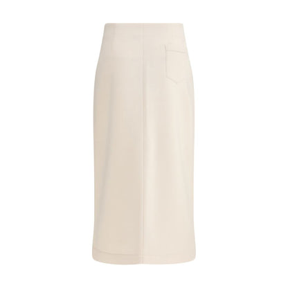 Beige Modal Midi Skirt
