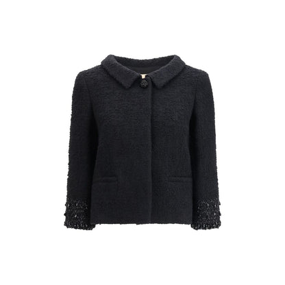 Black Fleece Wool Coat