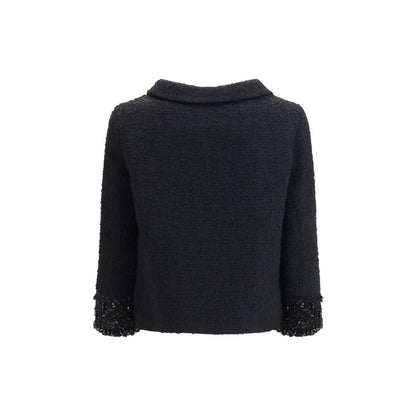 Black Fleece Wool Coat