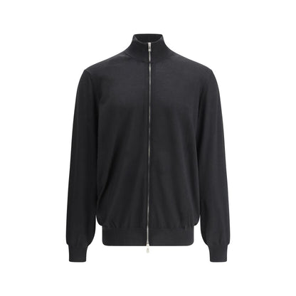 Black Fleece Wool Cardigan