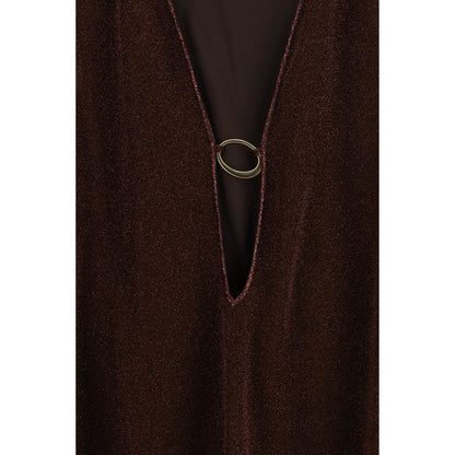 Brown Polyamide Casual Dress