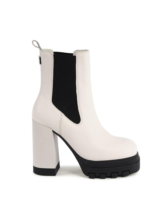 White Leather Ankle Boots