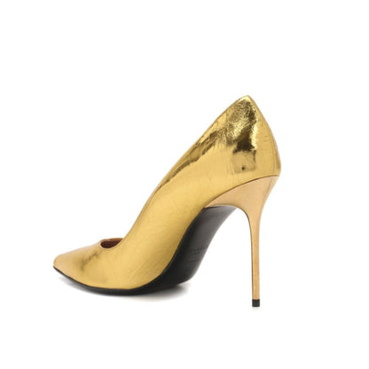 Gold Calfskin High Heel Pumps