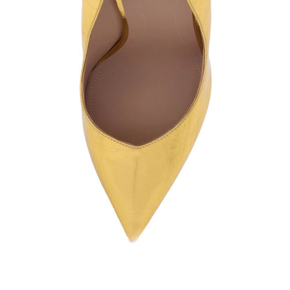 Gold Calfskin High Heel Pumps