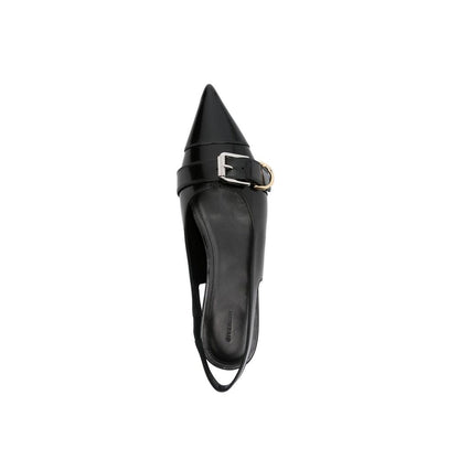Black Calfskin Ballet Flats