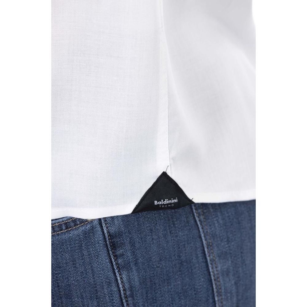 White Cotton Long Sleeve T-Shirt