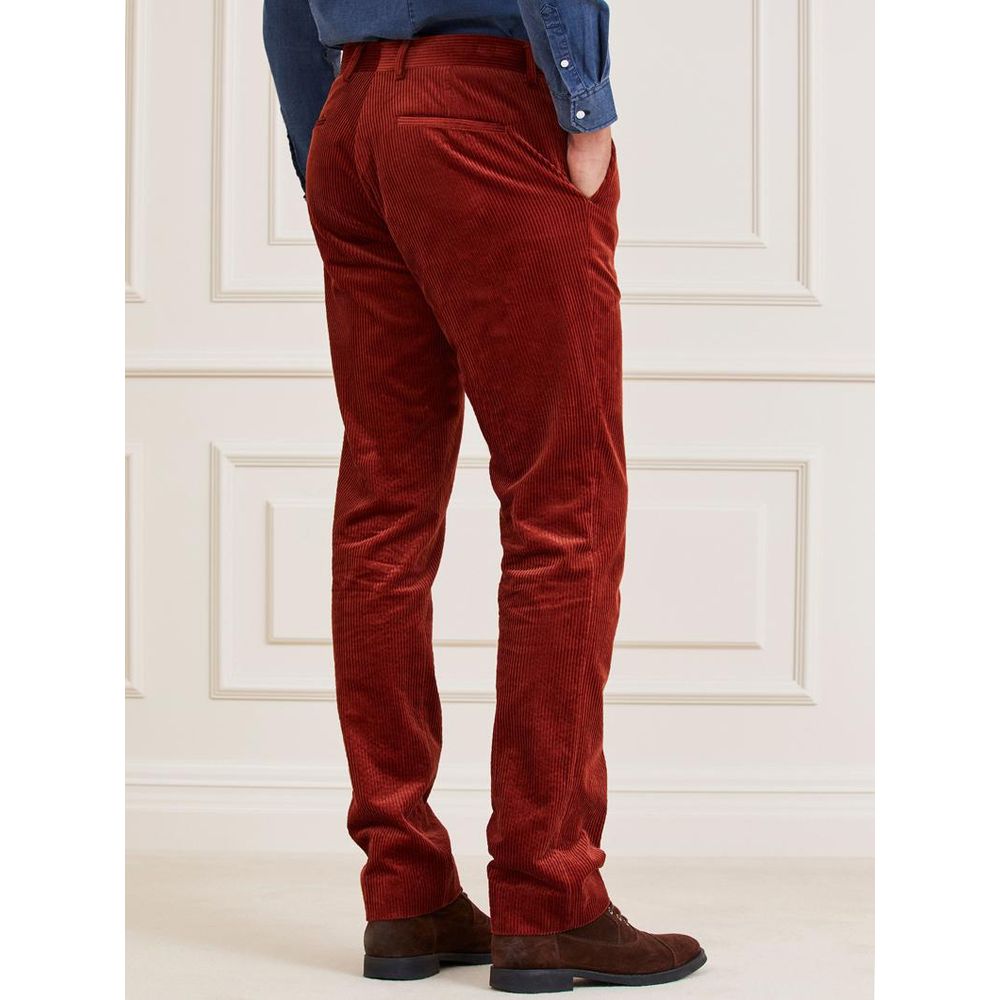 Brown Cotton Casual Pants