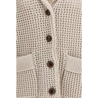 Beige Cotton Cardigan