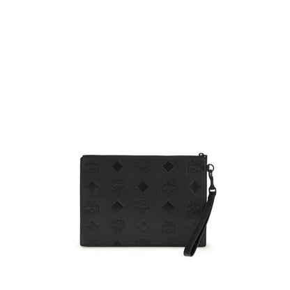 Black Calf Leather Bos Taurus Clutch Bag