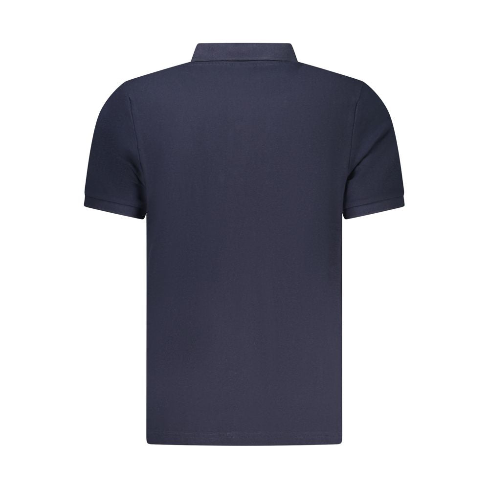 Blue Cotton Men Polo Shirt