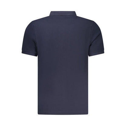 Blue Cotton Men Polo Shirt