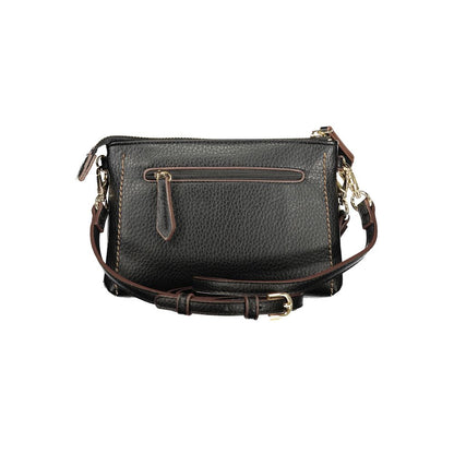 Black Polyurethane Women's Crossbody Bag
