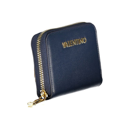 Blue Polyurethane Women Wallet