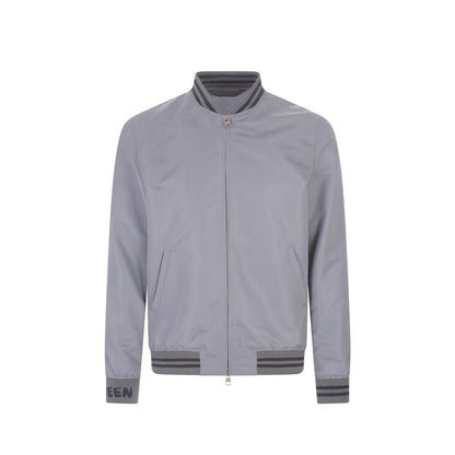 Gray Polyester Bomber