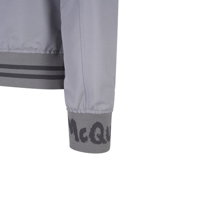 Gray Polyester Bomber