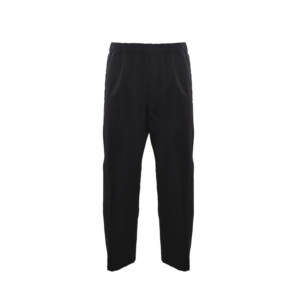 Black Cotton Casual Pants
