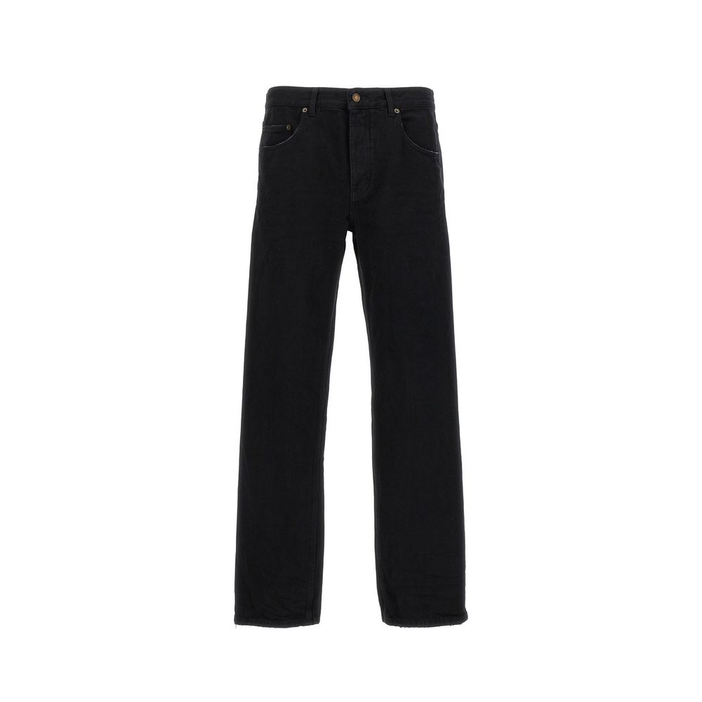 Black Cotton Relaxed Fit Jeans
