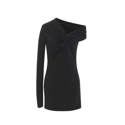 Black Viscose Casual Dress