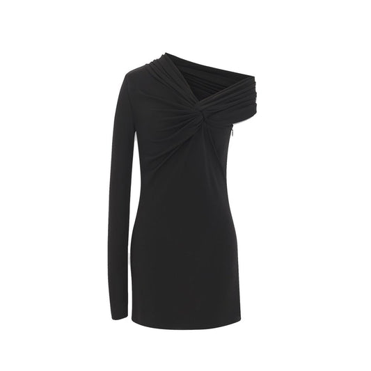 Black Viscose Casual Dress