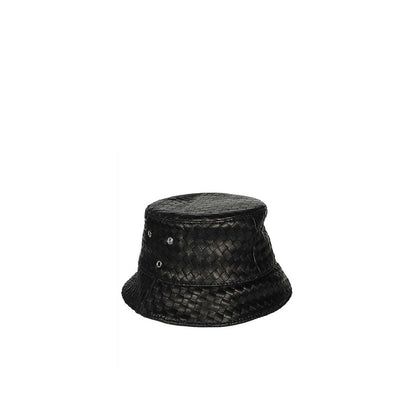 Black Lamb Leather Bucket Hat