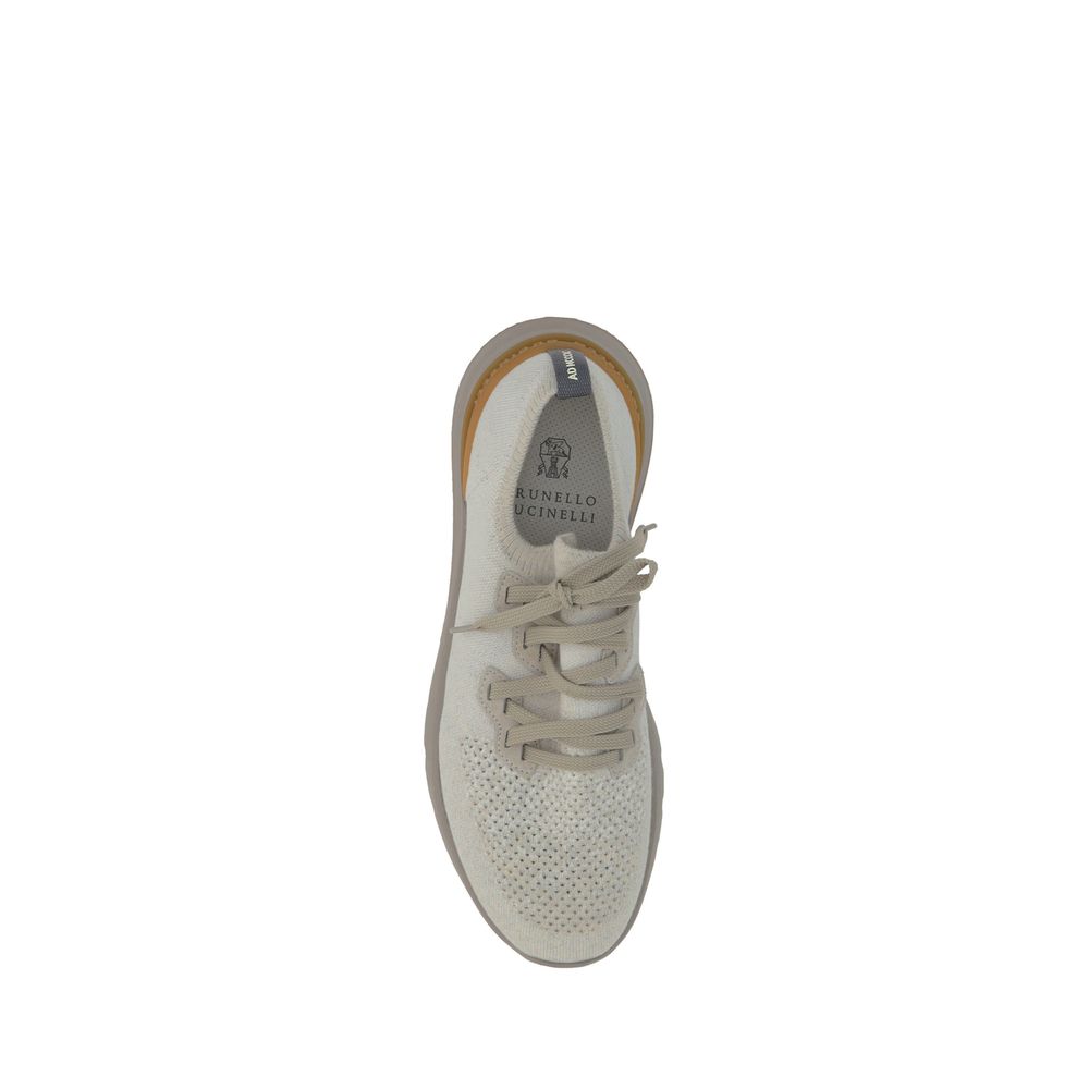 White Cotton Athletic Sneakers