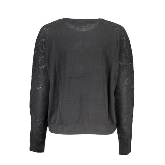 Black Cotton Women Sweater