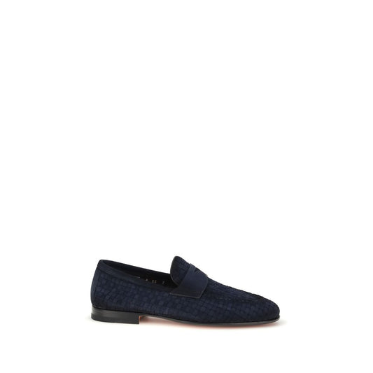 Blue Calf Leather Bos Taurus Slip-On Loafers