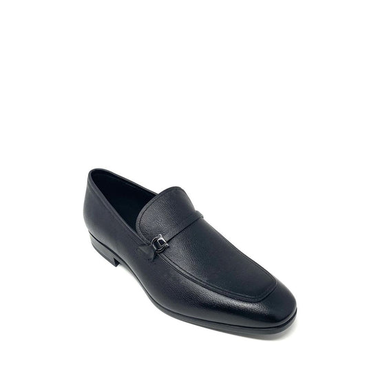 Black Calfskin Slip-On Loafers