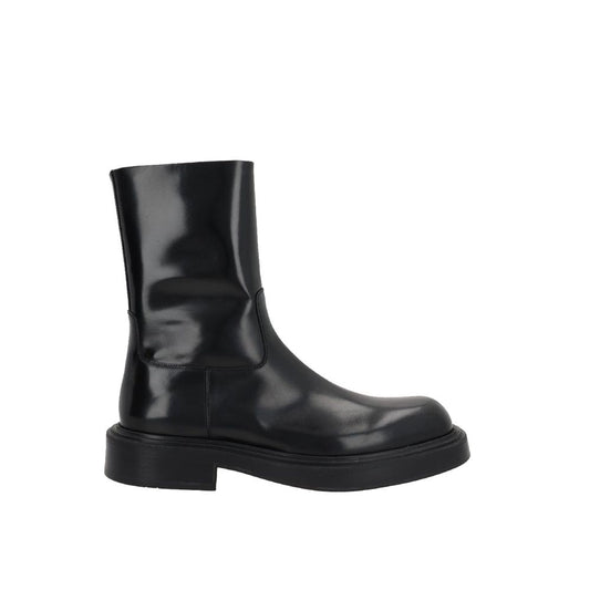 Black Calfskin Ankle Boots