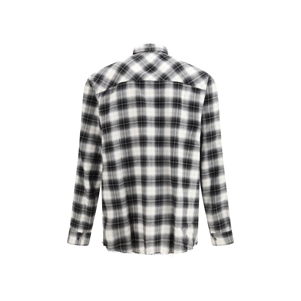 Black Cotton Pattern Shirt