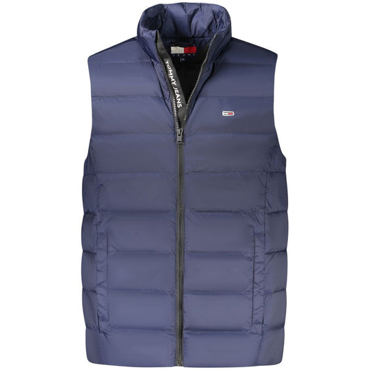 Blue Nylon Men's Sleeveless Jacket