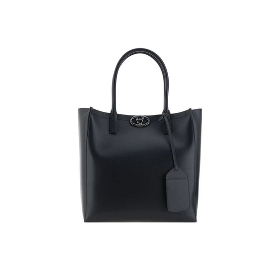 Black Calfskin Tote Bag