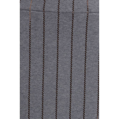 Gray Cotton Midi Skirt