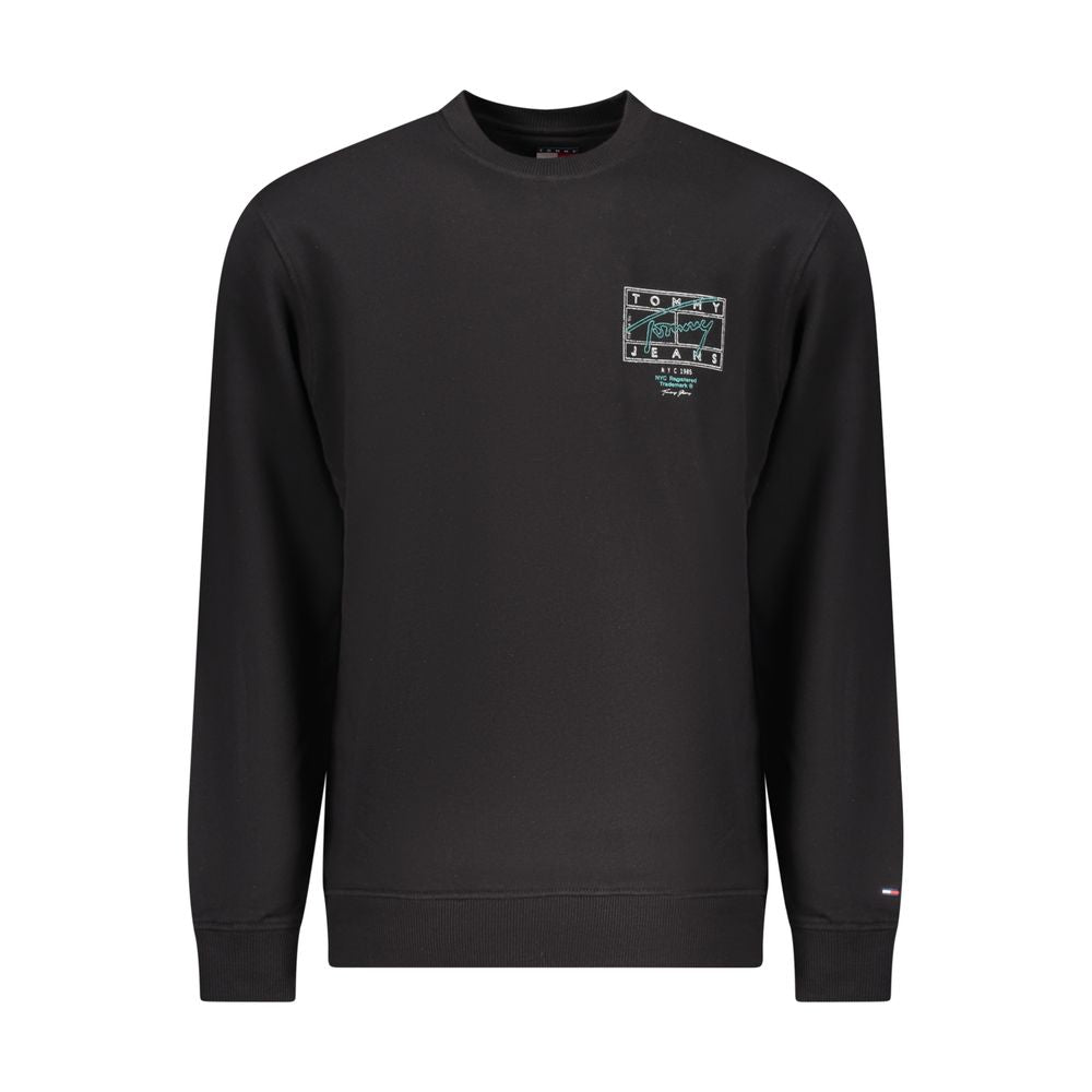 Black Cotton Men Sweatshirt