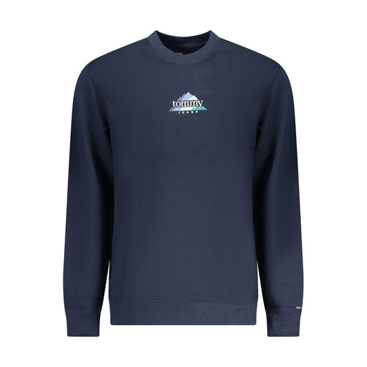 Blue Cotton Men Sweatshirt
