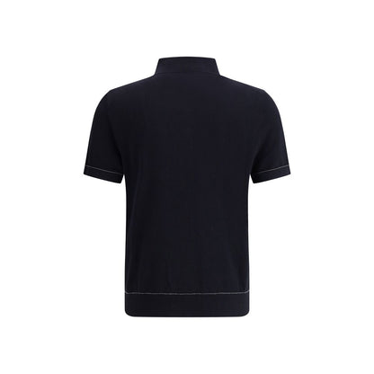 Black Cotton Polo Shirt