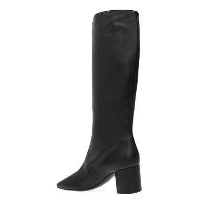 Black Calfskin High Heel Boots