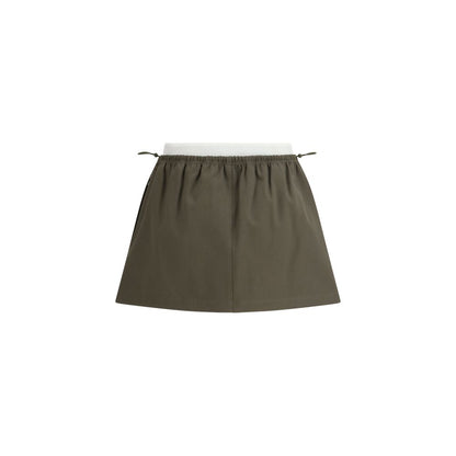 Bicolor Cotton Mini Skirt