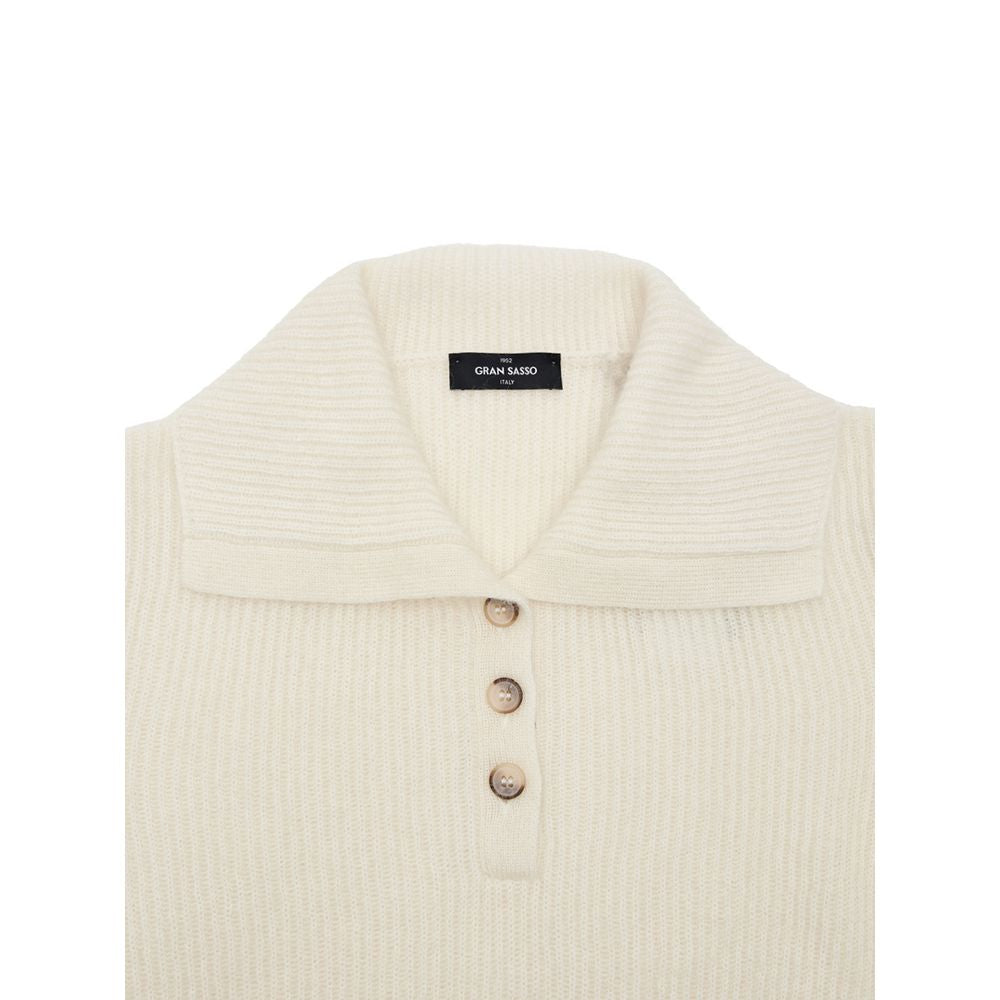 White Wool Polo Shirt