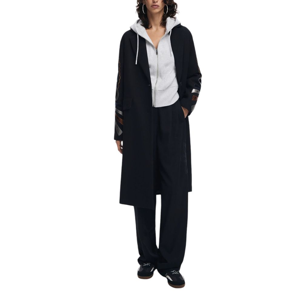 Black Polyester Coat