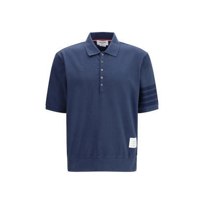 Blue Cotton Polo Shirt
