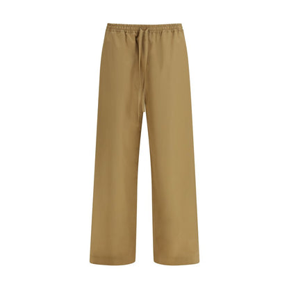 Beige Cotton Casual Pants
