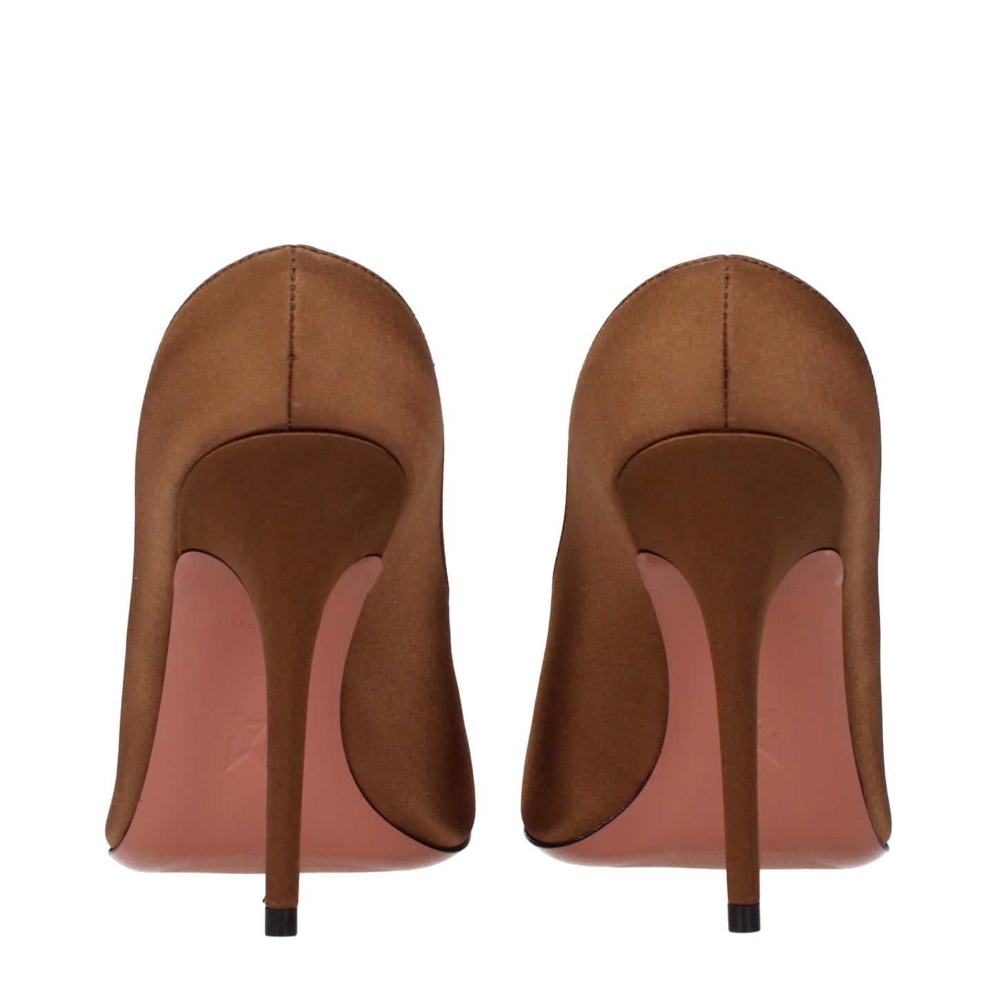 Brown Satin High Heel Pumps